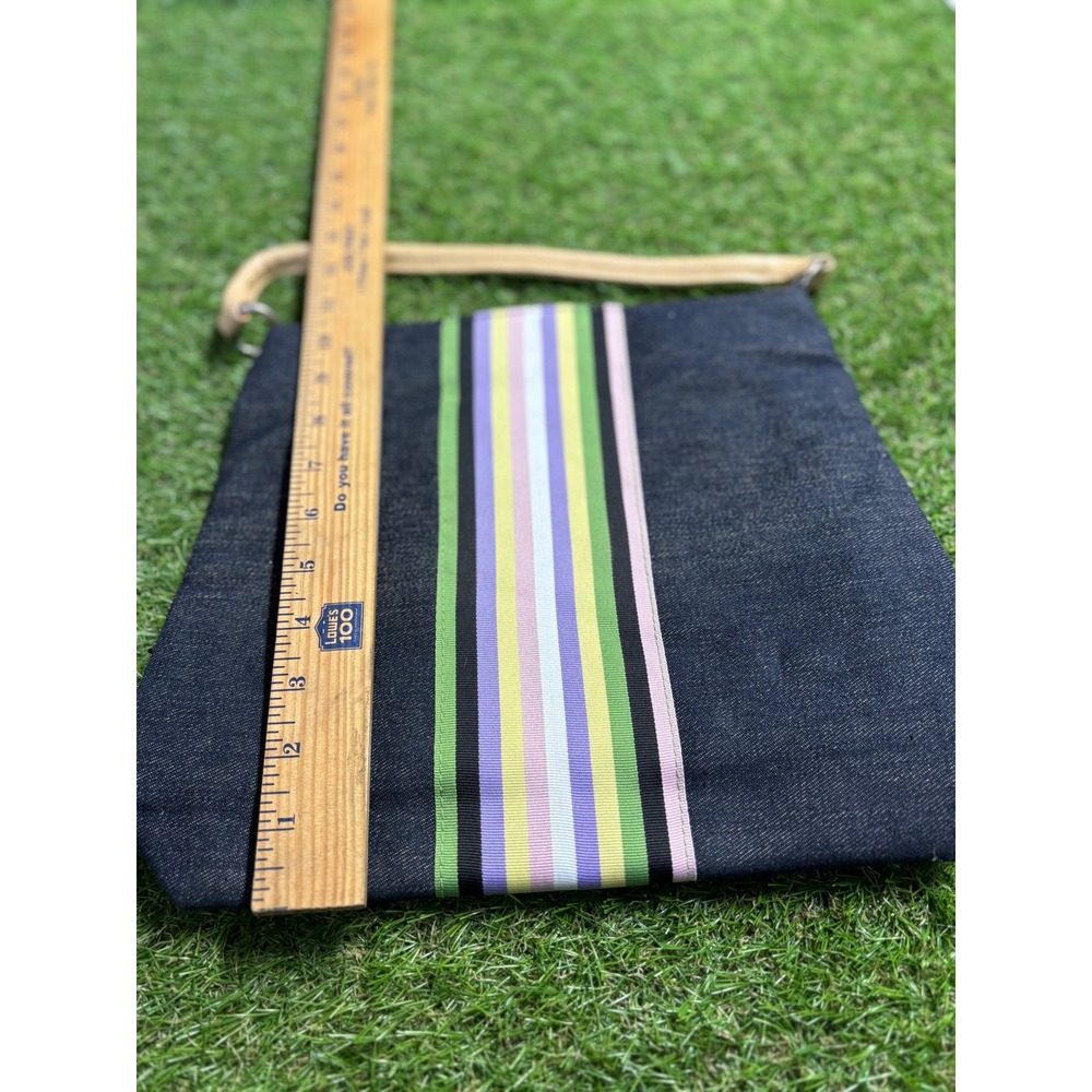 Y2k Victoria's Secret Denim‎ Mini Bag Striped Shoulder Strap